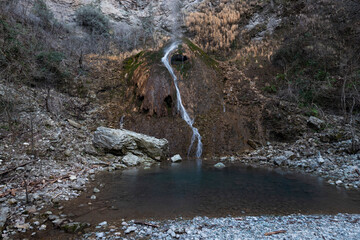 waterfall in the mountains