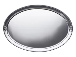 Foto op Plexiglas silver tray isolated on transparent background © magann
