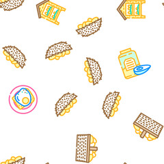 chicken egg farm brown vector seamless pattern thin line illustration