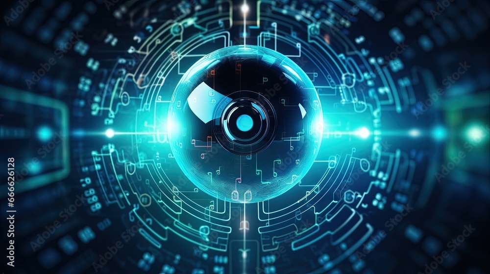 Poster cybersecurity and protection of personal information background concept of internet security