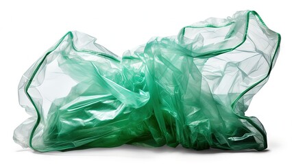 Crumpled plastic bags on white background eco friendly concept image