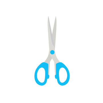 Scissors flat design vector illustration. Hand drawn professional pair of cutting hair or needlework. Craft and scissoring flat creative. Cartoon collection scissors paper cut.