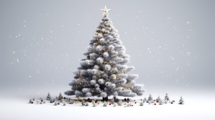 Gorgeous Christmas tree with white background