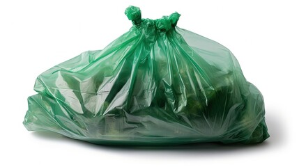 Crumpled plastic bags on white background eco friendly concept image