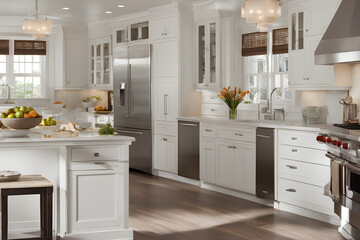 Fototapeta premium modern kitchen interior. Generative AI