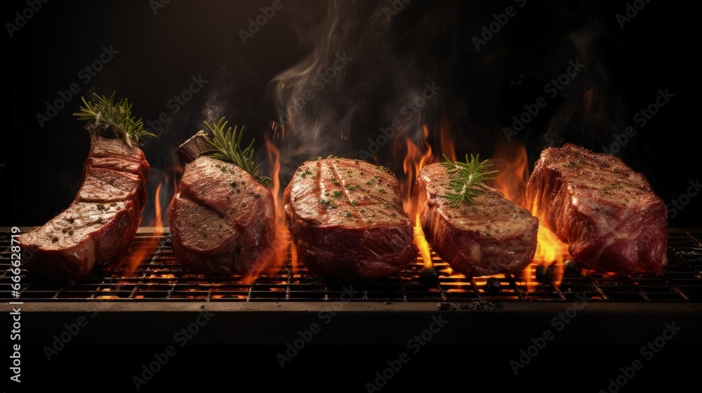 Aufkleber different levels of cooking meat rare medium rare medium well done based on roasting temperature