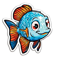 fish sticker cartoon 