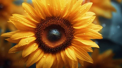 Deurstickers Gorgeous sunflower nearby © vxnaghiyev