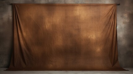 Dark brown painted canvas or muslin cloth backdrop suitable for portraits products and concepts with a design that is darker towards the edges