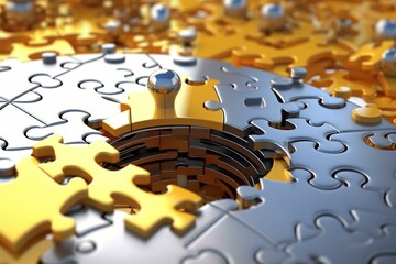 puzzle solving creativity concept. Generative AI
