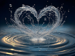 heart shaped water splash high quality photo 
