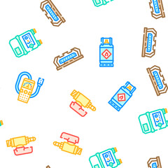 Fototapeta premium gas energy oil power pipeline vector seamless pattern thin line illustration