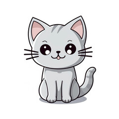 Sticker with a cute little cat