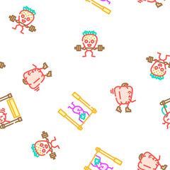 fruit fitness food diet vector seamless pattern thin line illustration