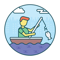Fishing Outline color icon