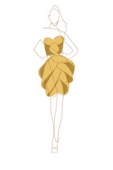 fashion model dress illustration - 666631142