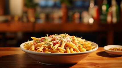 bowl of penne pasta