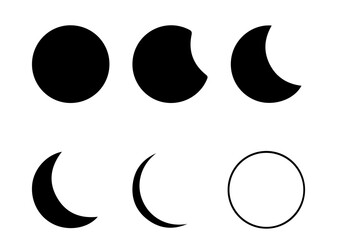vector colorful moon drawing set designs