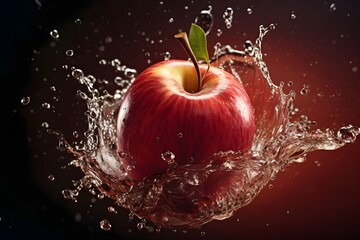 apple in splash of water amazing photography