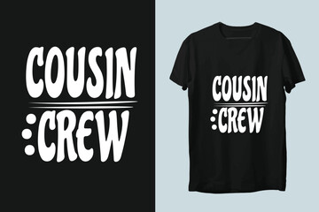 Fototapeta premium Cousin Crew T-Shirt Design Halloween Background, vector, Typography