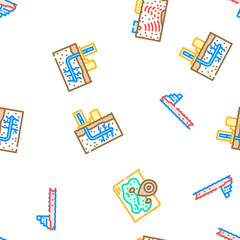 oil industry petroleum energy gas vector seamless pattern thin line illustration