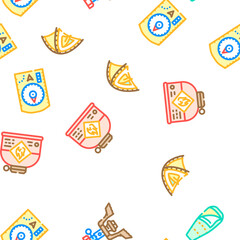 mountaineering tool sport vector seamless pattern thin line illustration