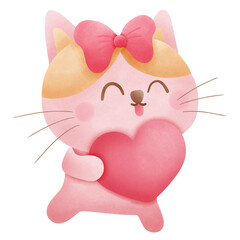 Valentine and the couple cat in love