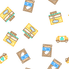 future technology digital data vector seamless pattern thin line illustration