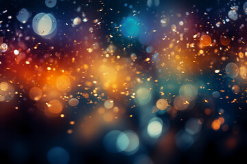 Fototapeta na wymiar A blurred summer, rainning sky abstract background with bokeh glow. AI generative