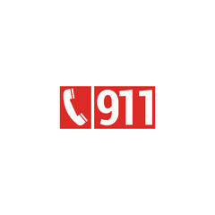 Call 911 sign. Hotline symbol modern, simple, vector, icon for website design, mobile app, ui. Vector Illustration