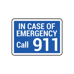 Obraz premium In case of emergency call 911 sign. Hotline symbol modern, simple, vector, icon for website design, mobile app, ui. Vector Illustration