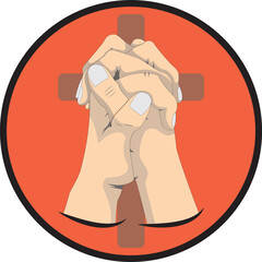 illustration of a Christian's hands praying