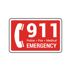Call 911 sign. Helpline symbol modern, simple, vector, icon for website design, mobile app, ui. Vector Illustration