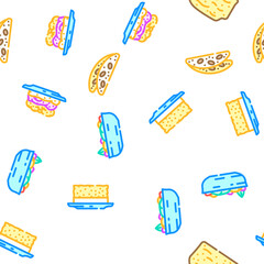 dessert cake food sweet vector seamless pattern thin line illustration