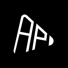 AP letter logo design.AP creative initial AP letter logo design. AP creative initials letter logo concept.
