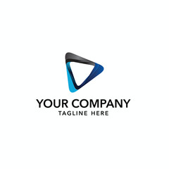 Fototapeta premium Play triangle logo business