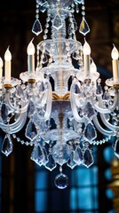Large crystal chandelier for the entire frame
