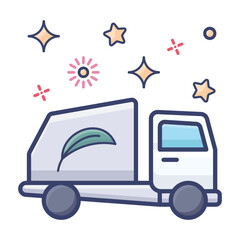 Eco Truck Outline color icon