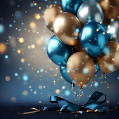 christmas background with balls and snowflakes generate AI