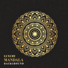 Luxury ornamental mandala background in golden color