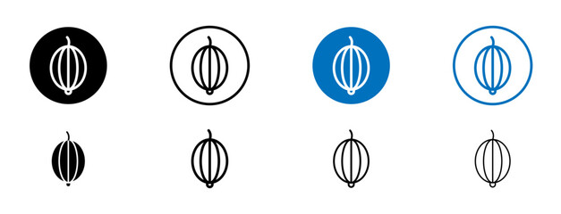 Gooseberry vector icon set. indian amla vector symbol. elderberry or bearberry sign for mobile apps and website UI designs