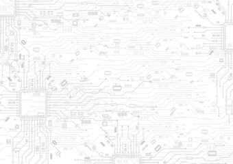 Abstract Technology Circuit board background. Grey white Abstract technology background. Digital technology with plexus background and space for your text	