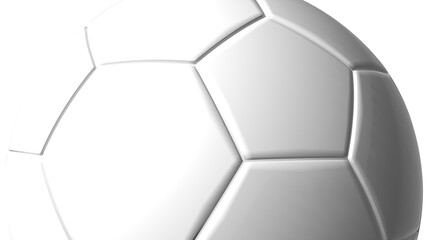 White soccer ball on white background.
3d illustration.
