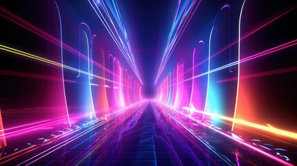 Background with colorful glowing light and speed trials.