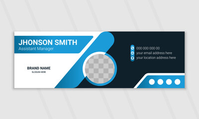 Fototapeta na wymiar Modern and minimalist email signature design, Corporate mail business email signature banner, and minimal layout. 