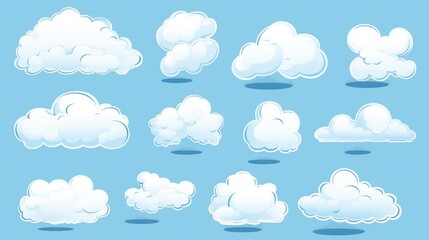Cartoon clouds set vector illustration