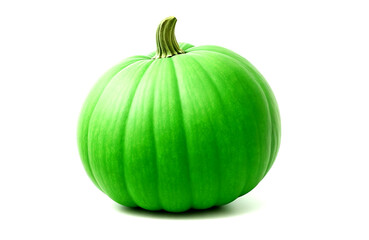 Green pumpkin isolated on white background