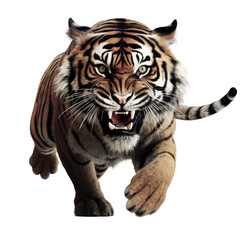 Obraz premium tiger walking isolated on white