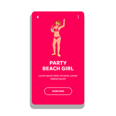 vacation party beach girl vector. friendship sea, company together, joy celebration vacation party beach girl web flat cartoon illustration