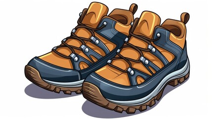 Hiking boots isolated on white background